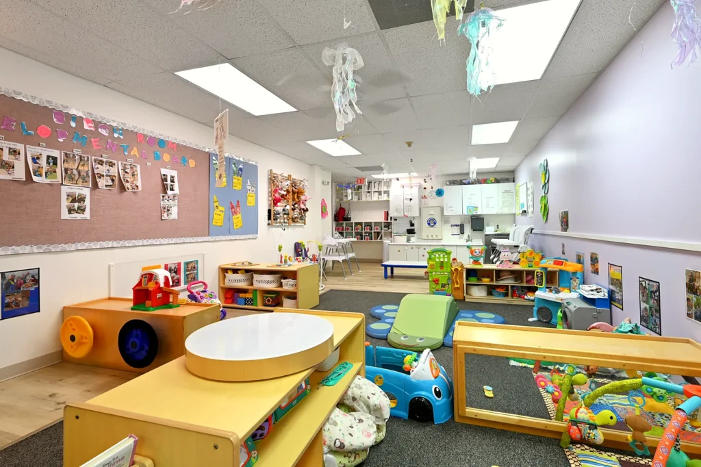 Infant play area with soft, age-appropriate toys in Lake Zurich