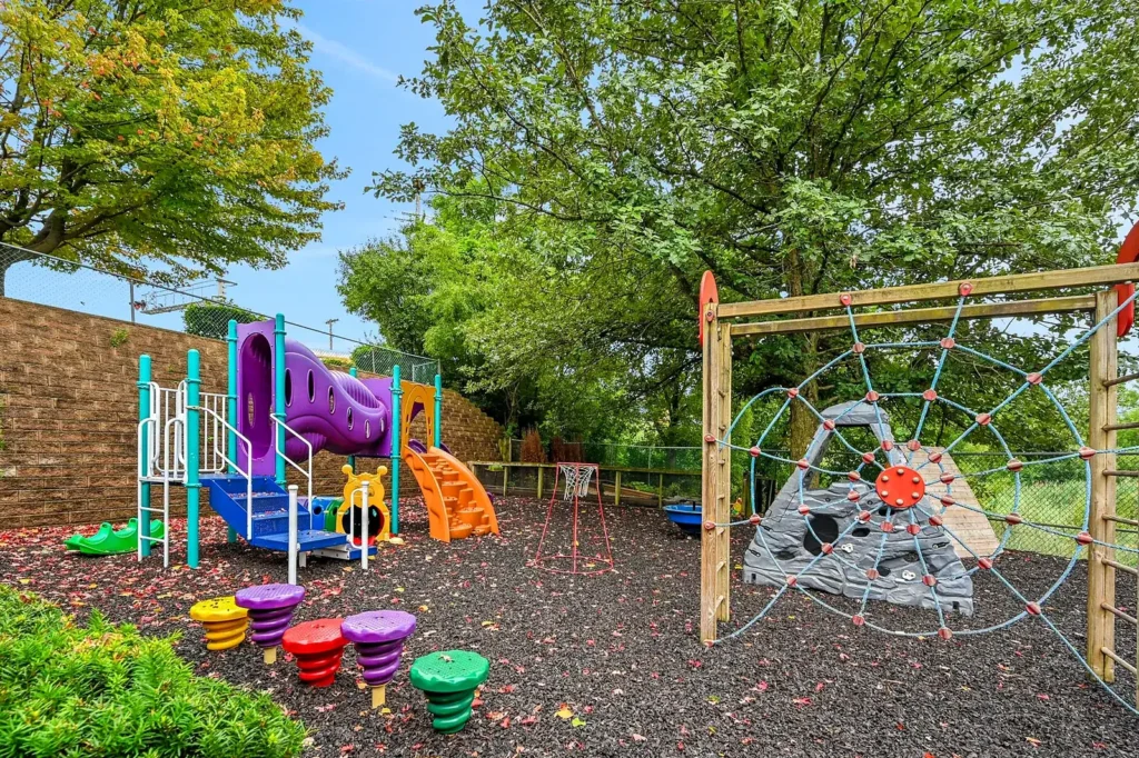 Outdoor playground with climbing structures in Lake Zurich